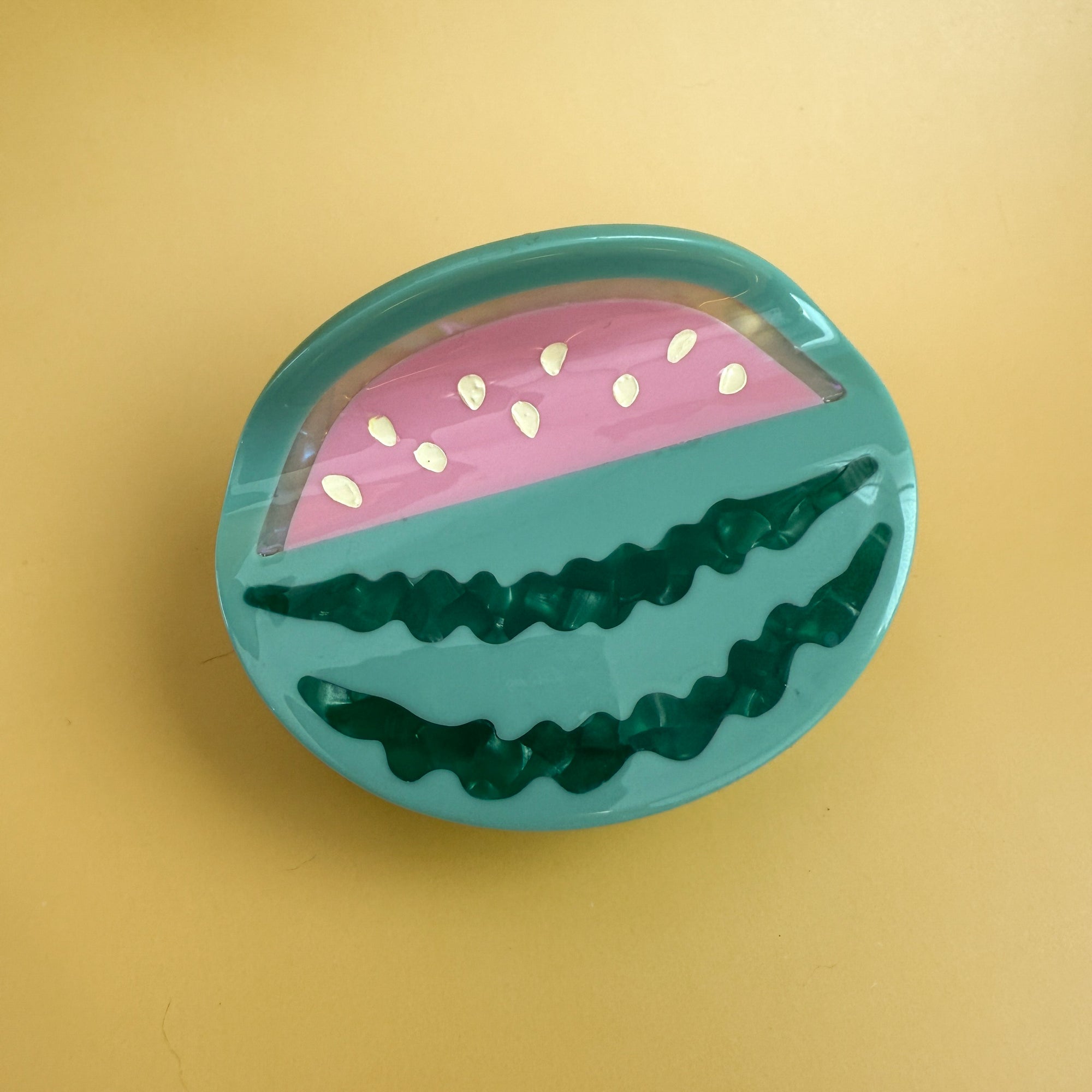 Refresh yourself on a warm summer day with our watermelon hair claw clip. 